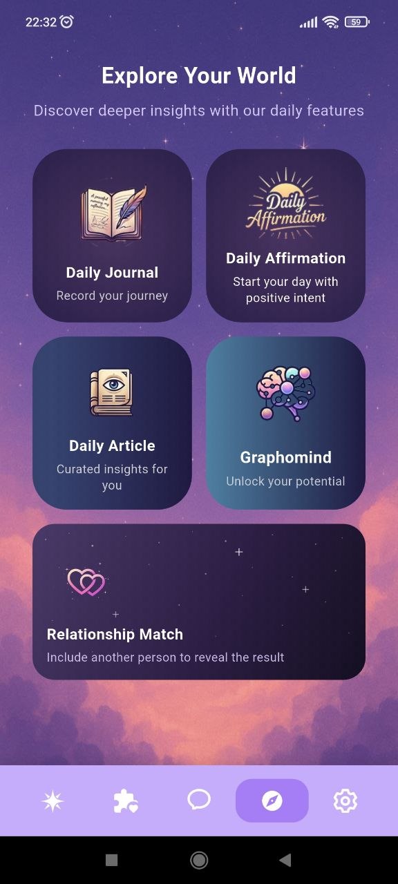 Vela Astrology explore your world features screen